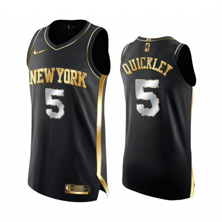 Maillot Basket New York Knicks Immanuel Quickley 5 2020-21 Noir Golden Edition Swingman - Homme